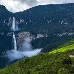The Gocta falls (Chachapoyas) from a distance. Sustainable tourism in Peru with RESPONSible Travel Peru