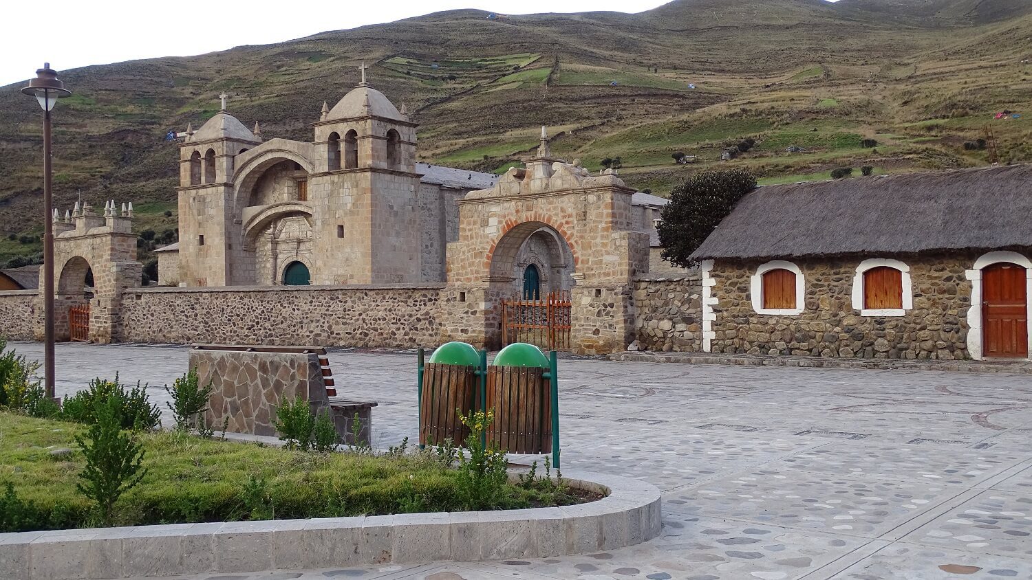 The church and main square of Sibayo Rumillacta. Travel deeper with RESPONSible Travel Peru.