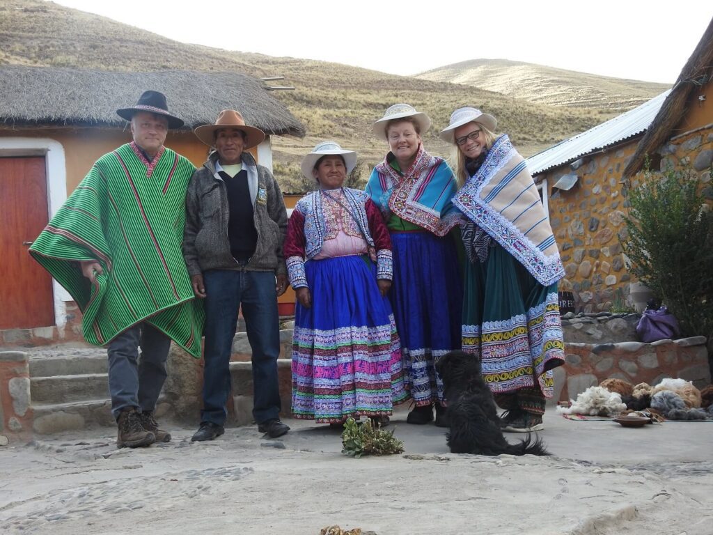 Travelers with Eusebio and Nieves from the homestay in Sibayo, Colca Canyon | RESPONSible Travel Peru