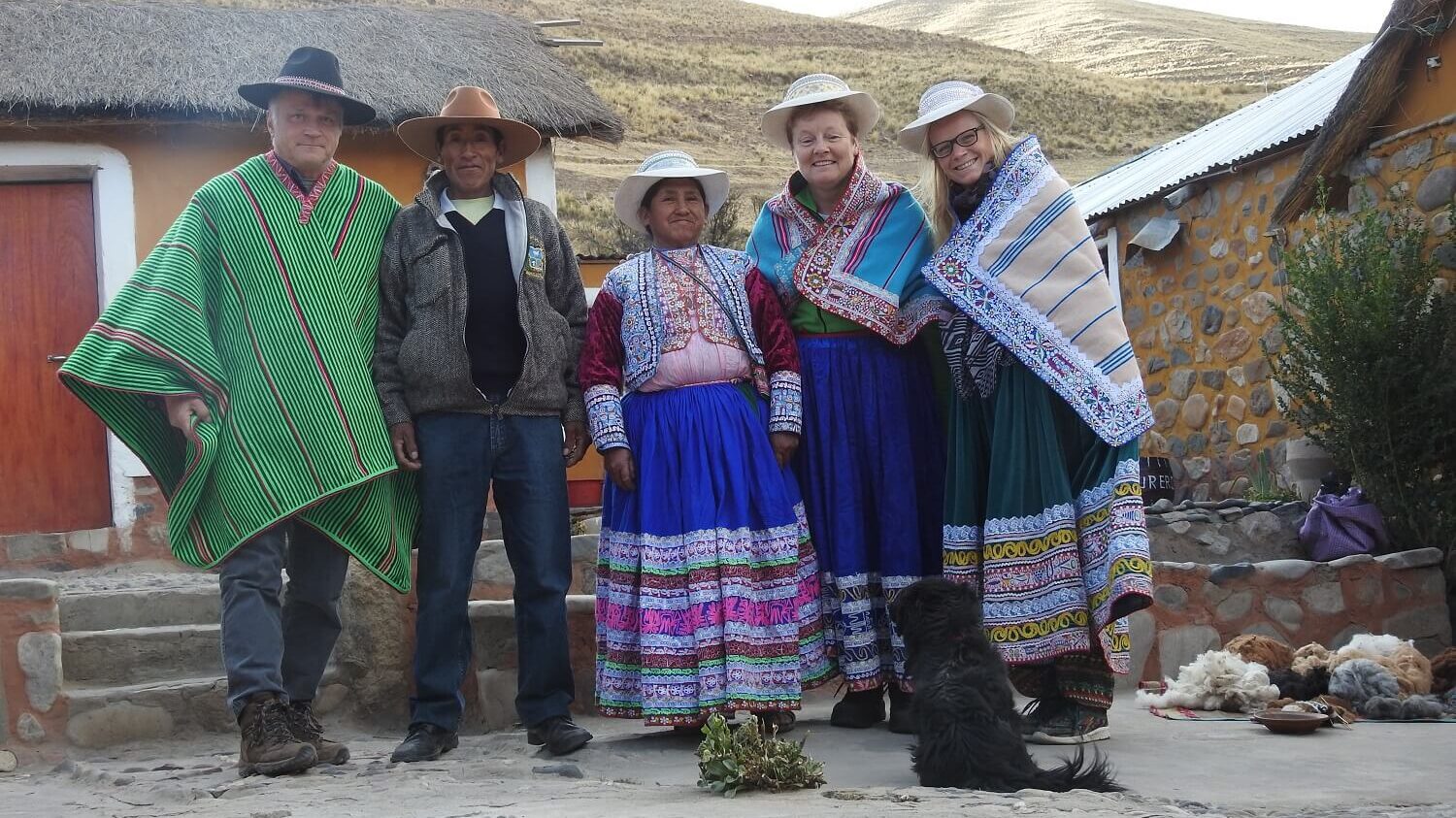Travelers with Eusebio and Nieves from the homestay in Sibayo, Colca Canyon | RESPONSible Travel Peru
