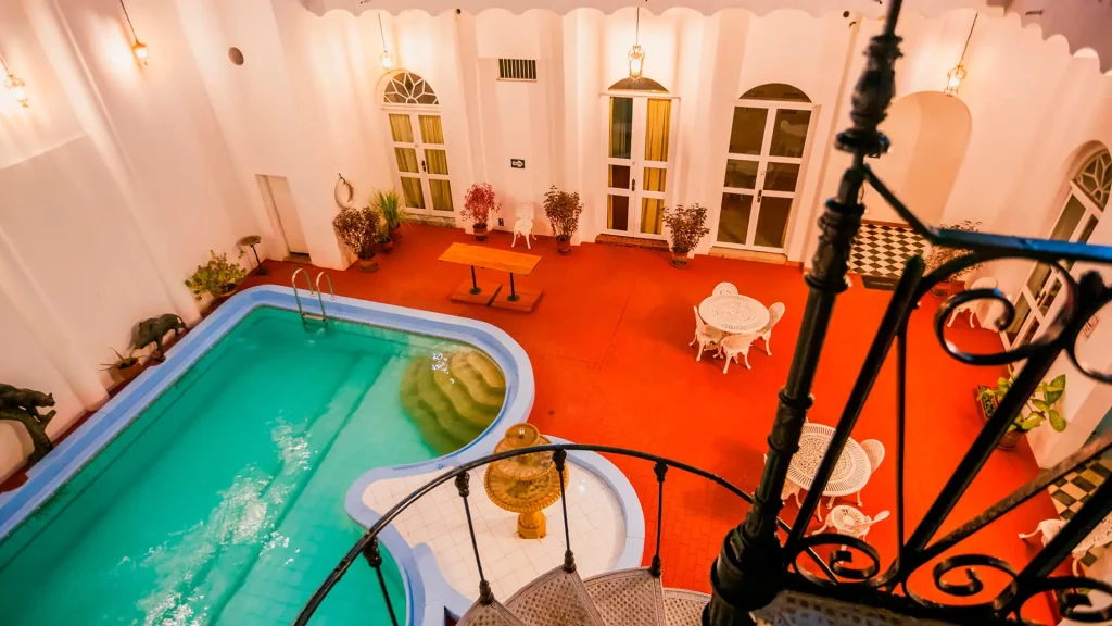 Indoor pool of Casa Morey Hotel in Iquitos