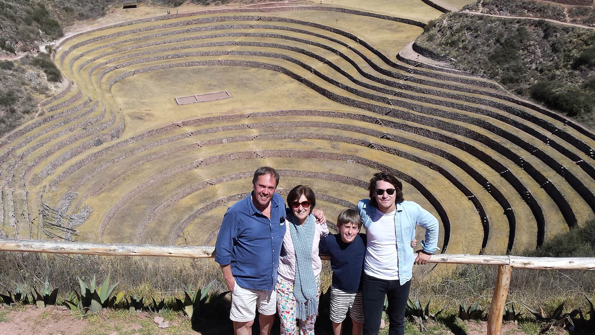 The Goris family at Moray terraces in the Sacred Valley of Cusco | RESPONSible Travel Peru