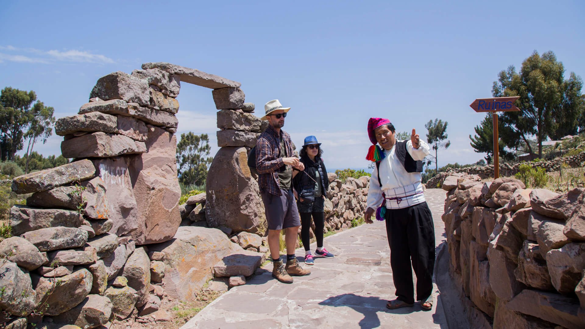 Celso guiding in his hometown Taquile, lake Titicaca | RESPONSible Travel Peru