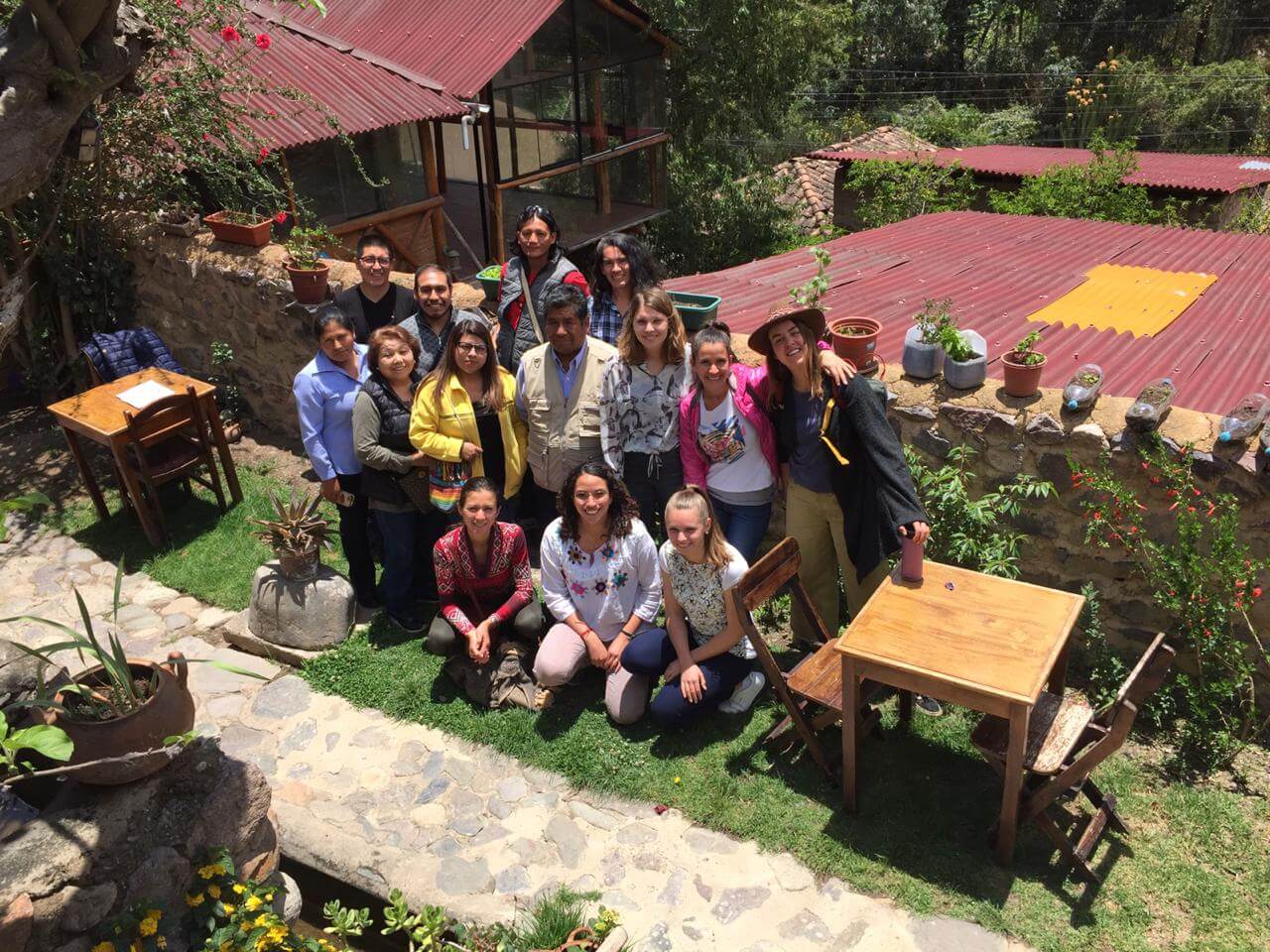 The RESPONSible Travel Peru team giving a workshop about sustainable tourism in Ollantaytambo, Peru