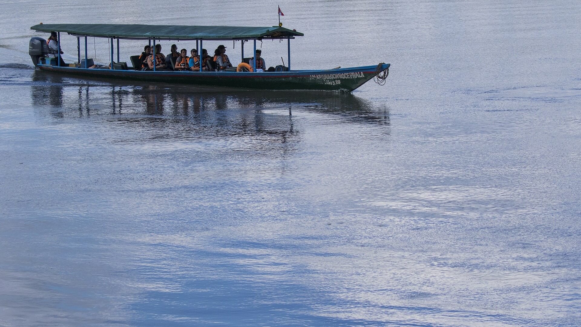 Boat trip to Tambopata Research Center
