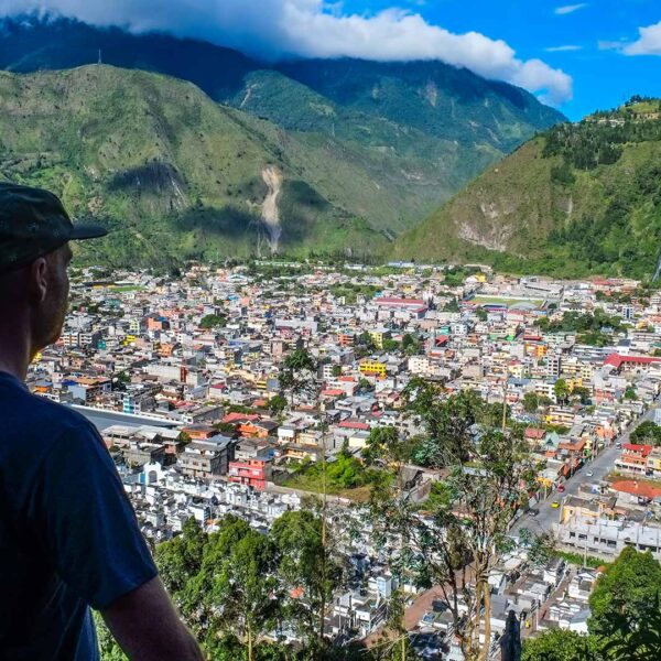 Overlooking the famous city of Baños de Agua Santa, in Ecuador | Impactful Travel