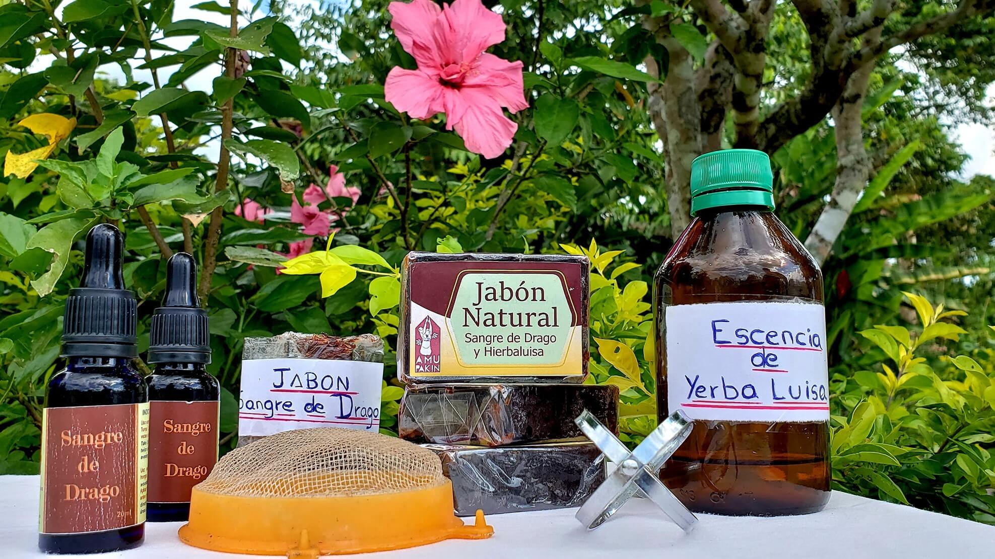 At Amupakin, in Archidona, Tena, Ecuador, they also produce natural products like soaps, essences and traditional plant-based medicines that you can buy when you visit this special place with Impactful Travel