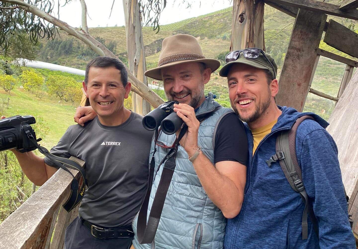 Danilo from the Andean Bear Protection Project with Alex and Guido from Impactful Travel